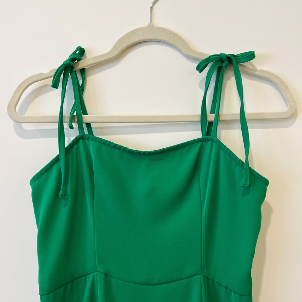 Superdown Kendall Tie Strap Midi Dress Empire Waist Sheath Bodycon Green S - Picture 5 of 7